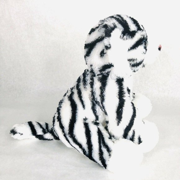 Build A Bear SIberian Tiger Plush Black & White Stripe BABW Stuffed Animal Toy - Picture 4 of 9